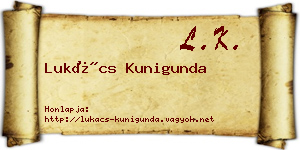 Lukács Kunigunda névjegykártya