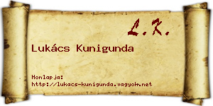 Lukács Kunigunda névjegykártya